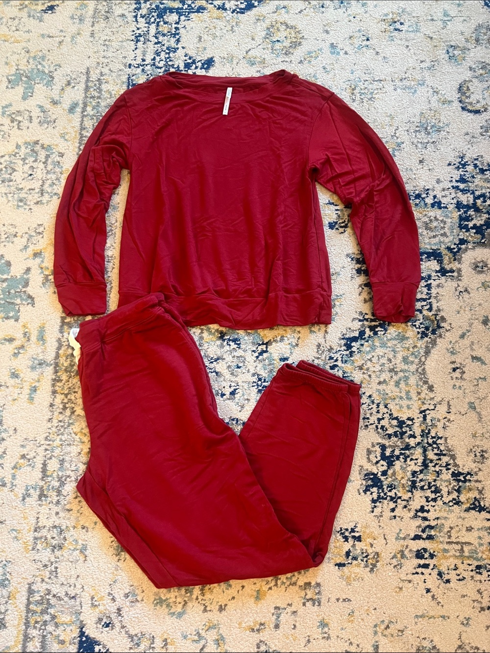 Soma Crimson Pajama Set - Soft Long-Sleeve Top & Pants. Top small, pants medium.